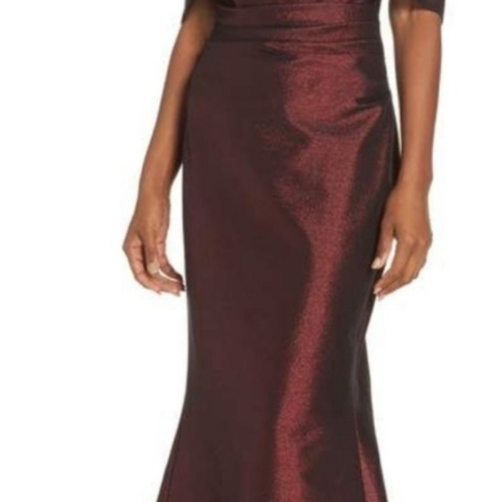 Elegant Burgundy Shimmer Gown